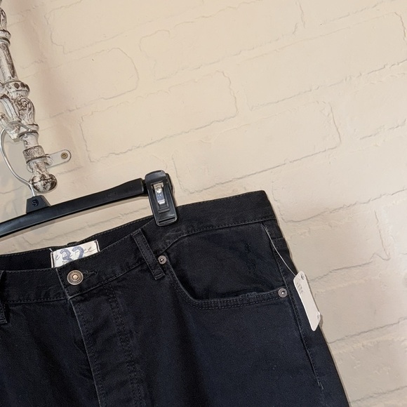 Free People jeans black magic stretch distressed sz 32 NWT NEW plus size - Picture 6 of 9